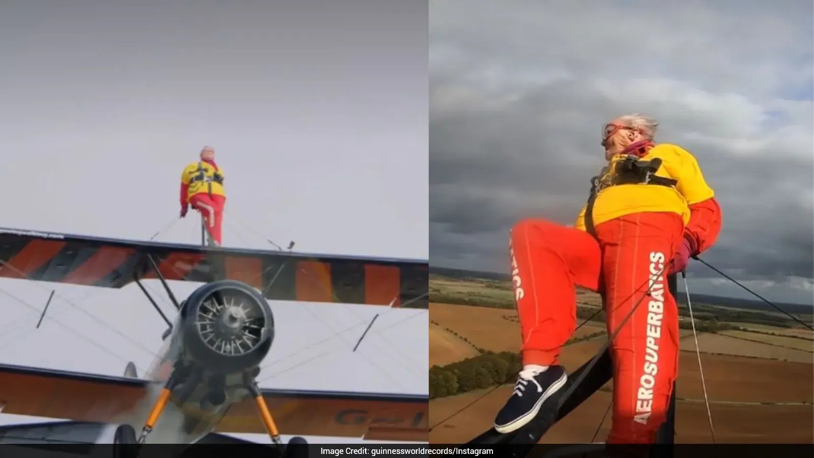 99-Year-Old Helga Duffy Sets Record as Oldest Female Wing Walker at Cirencester