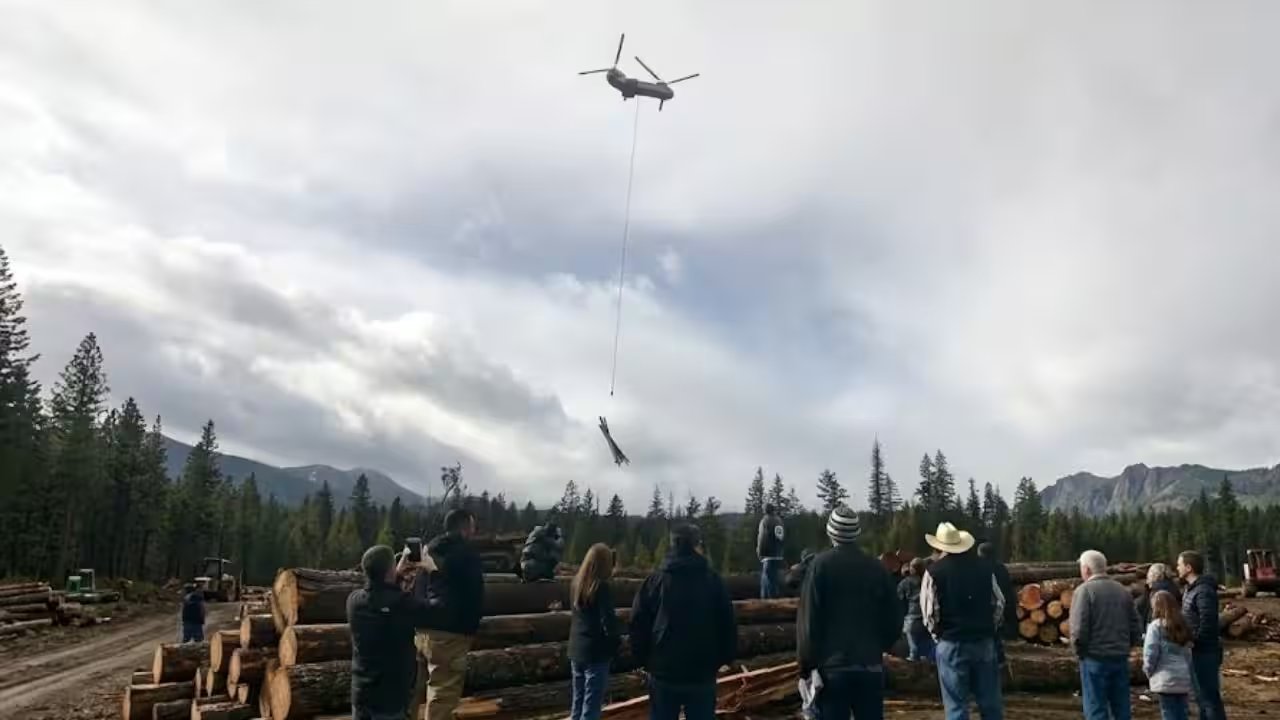 Washington Helicopters Drop 6,000 Logs into Remote Streams to Restore Salmon Habitats