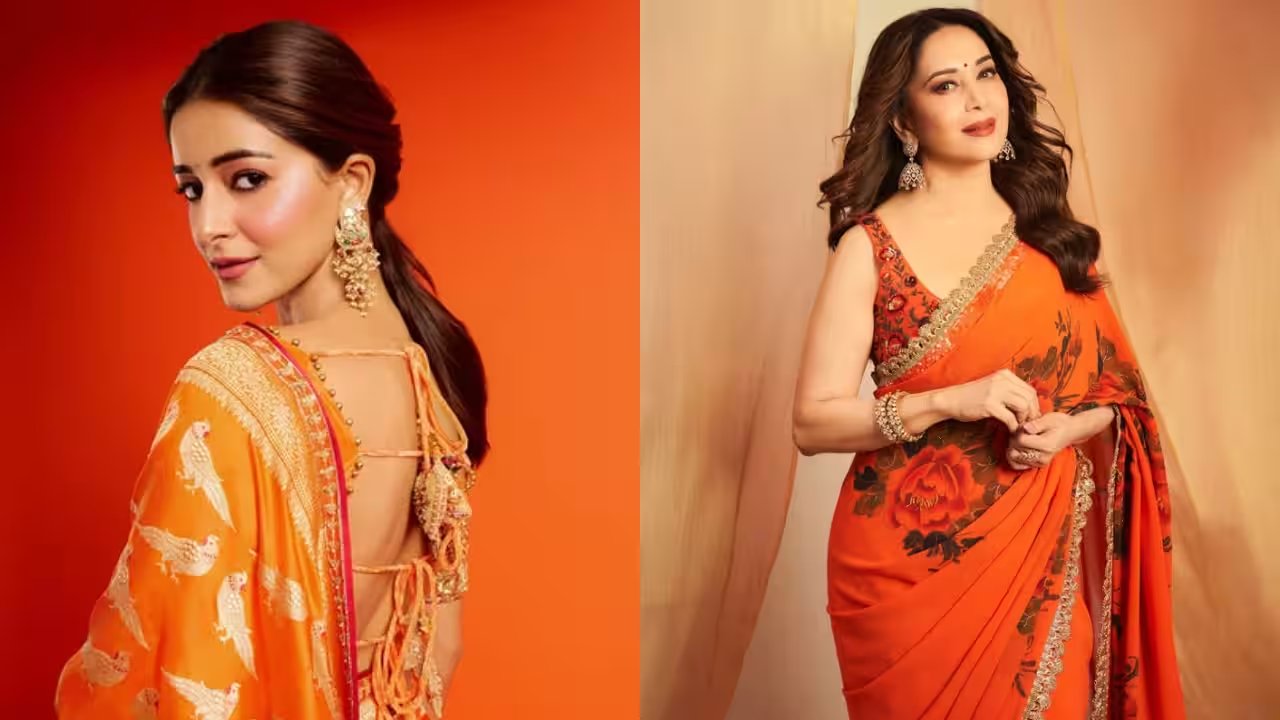 Skip the Shopping: 5 Ways to Style Orange Sarees and Kurtas for Navratri Day 1