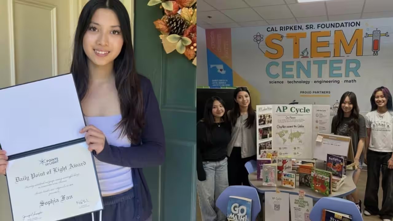 Urbana Teen Sophia Fan Donates 7,000 Books Through Literacy Cycle Initiative