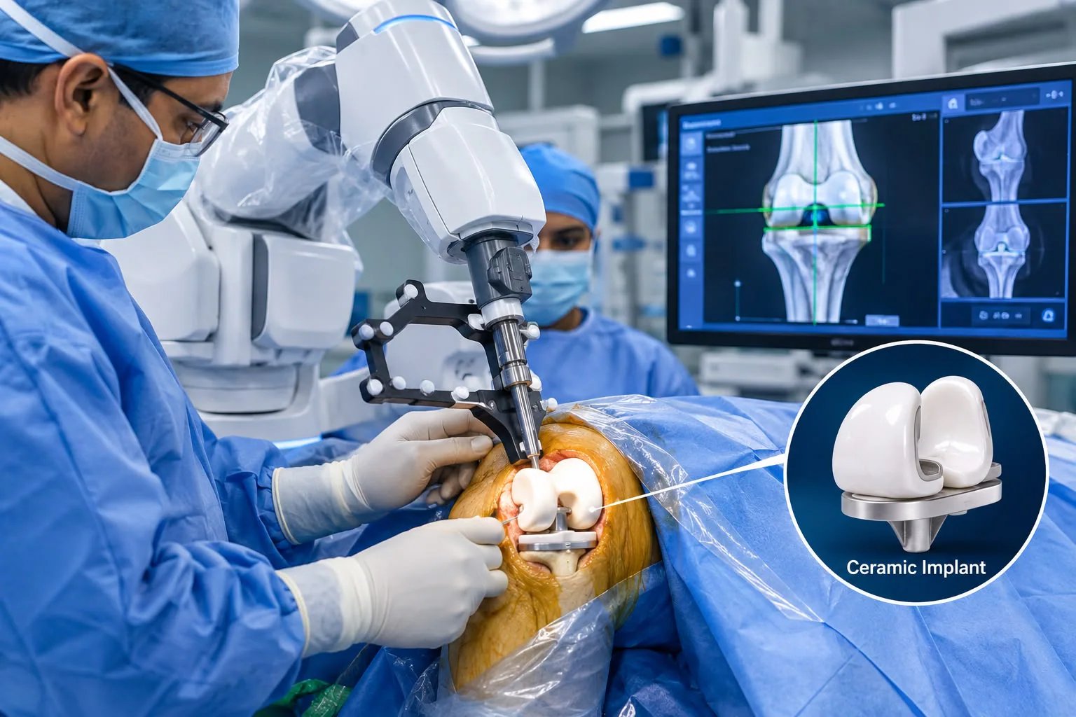 Delhi Surgeons Pioneer Robot‑Assisted Ceramic Knee Replacement: A New Precision Frontier