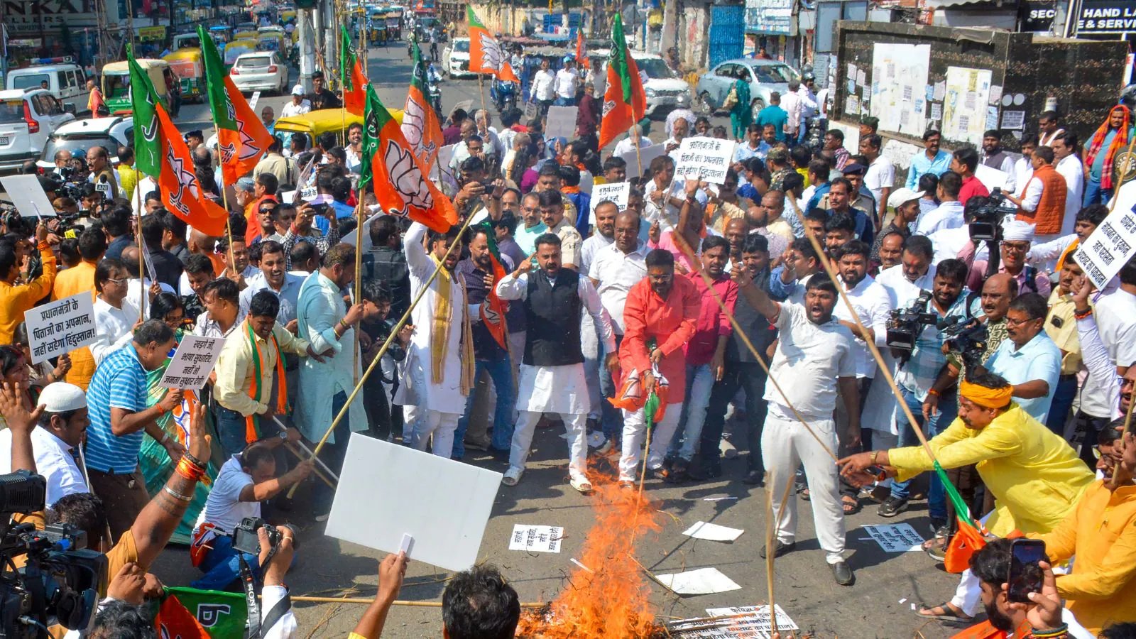BJP Holds Nationwide Protests After Mallikarjun Kharge's 'Baap' Jibe