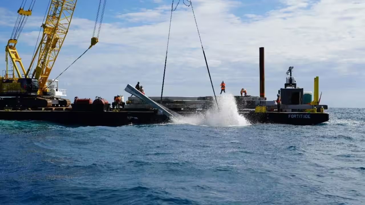 Naples Deploys 59 Hurricane-Damaged Pier Pilings as Artificial Reef in Gulf