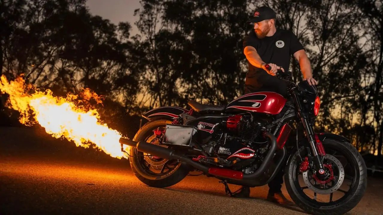 Fast Fuel Custom Spitfire 650 Adds Afterburner Flame Throwers to Shotgun 650