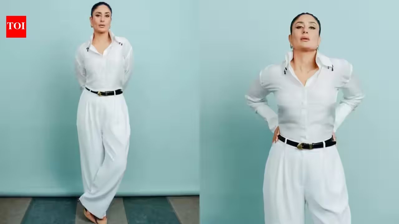 Kareena Kapoor Khan's Black Bead Trick Turns White Shirt Into Chic All‑White Look