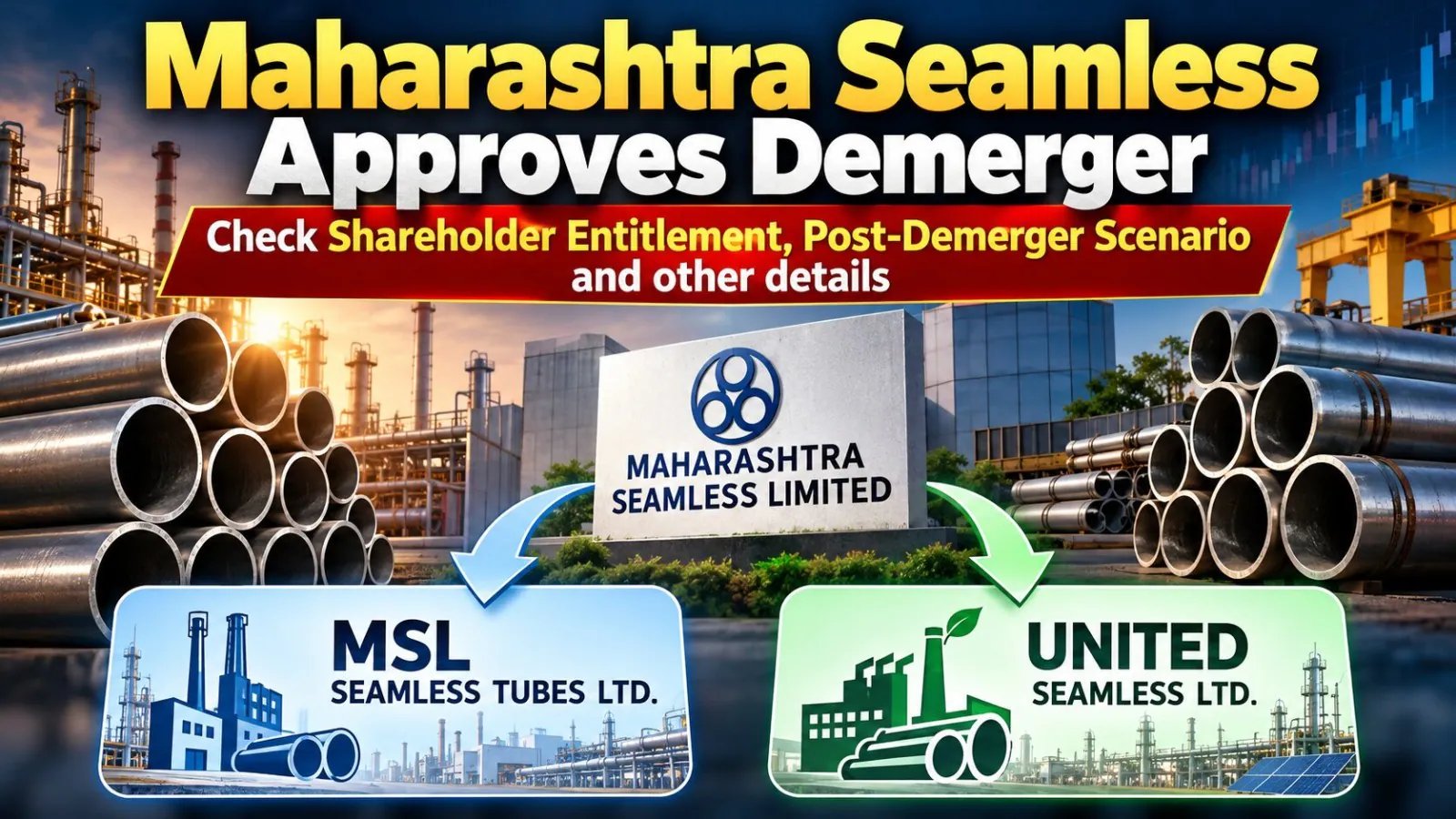 Maharashtra Seamless Shares Rise 1.1% on Demerger Announcement