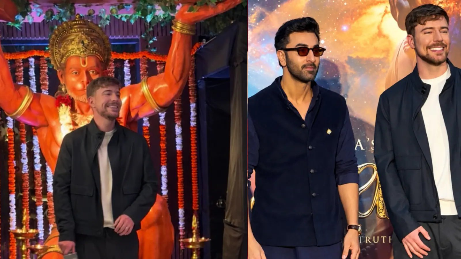 MrBeast Shouts Jai Shri Ram With Ranbir Kapoor at Mumbai Ramayana Launch