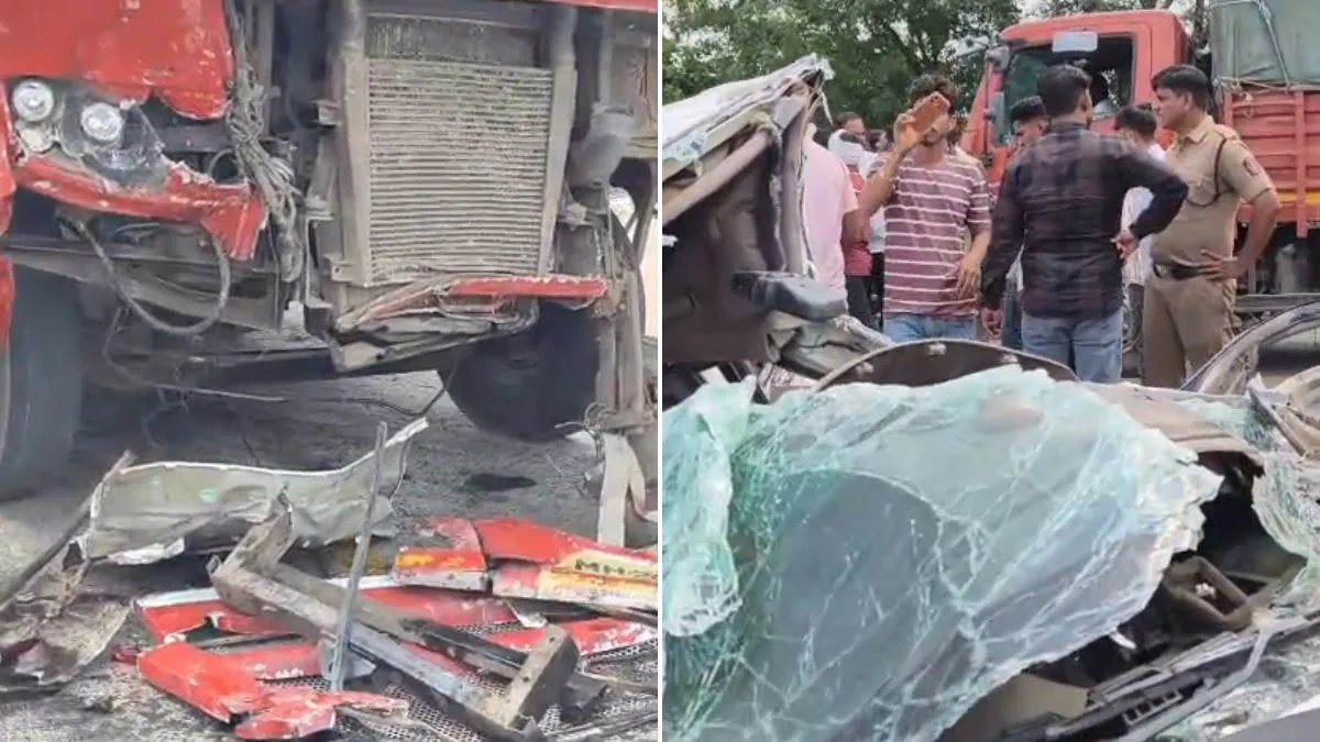 Swift SUV Loses Control on Beed Highway, Bus Ramps It, 5 Dead