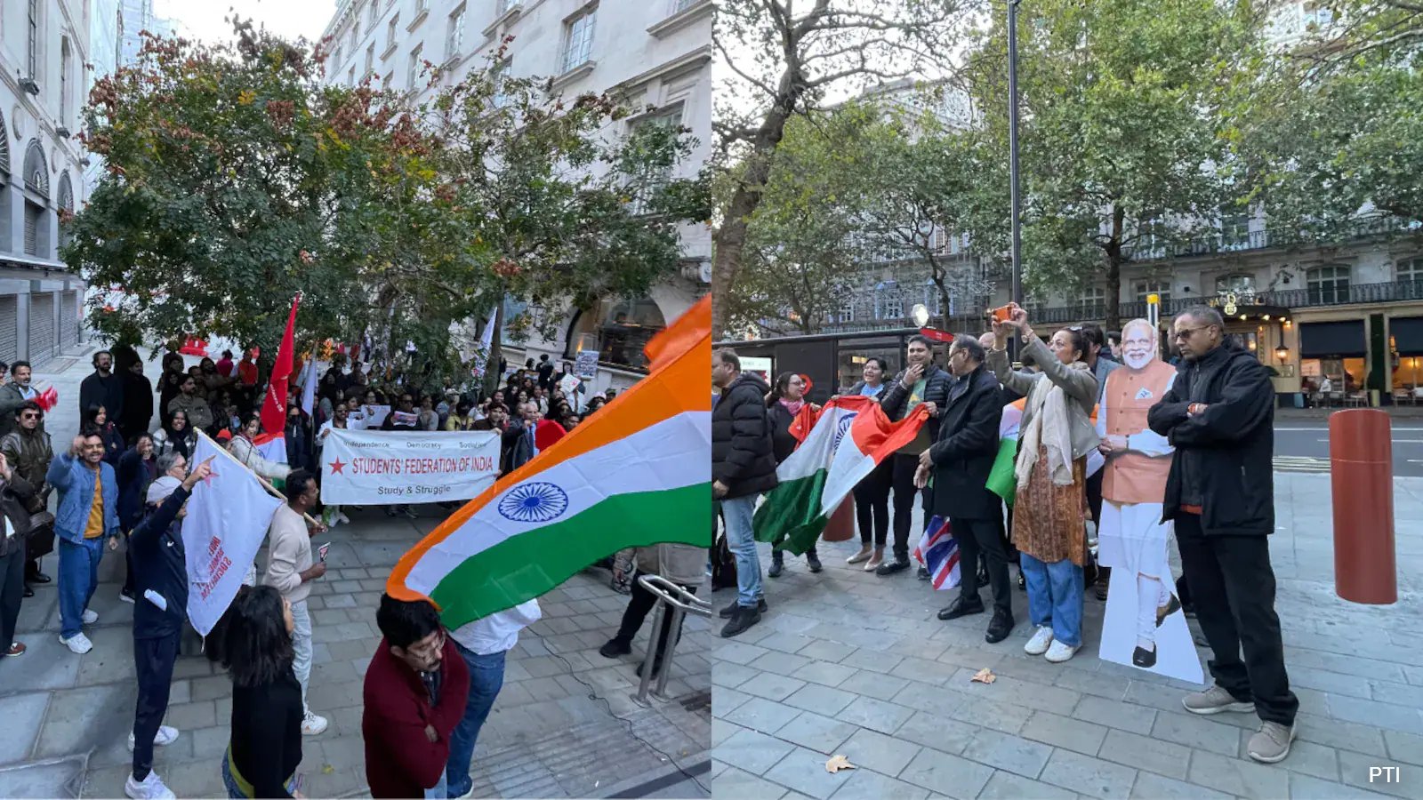 SFI UK Demands Removal of CEC Gyanesh Kumar in London Protest, Met Police Separate Groups