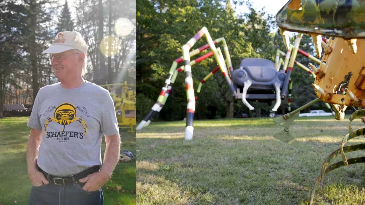 Erie Man Richard Schaefer Turns Car Parts Into Five Giant Yard Sculptures Since 1988