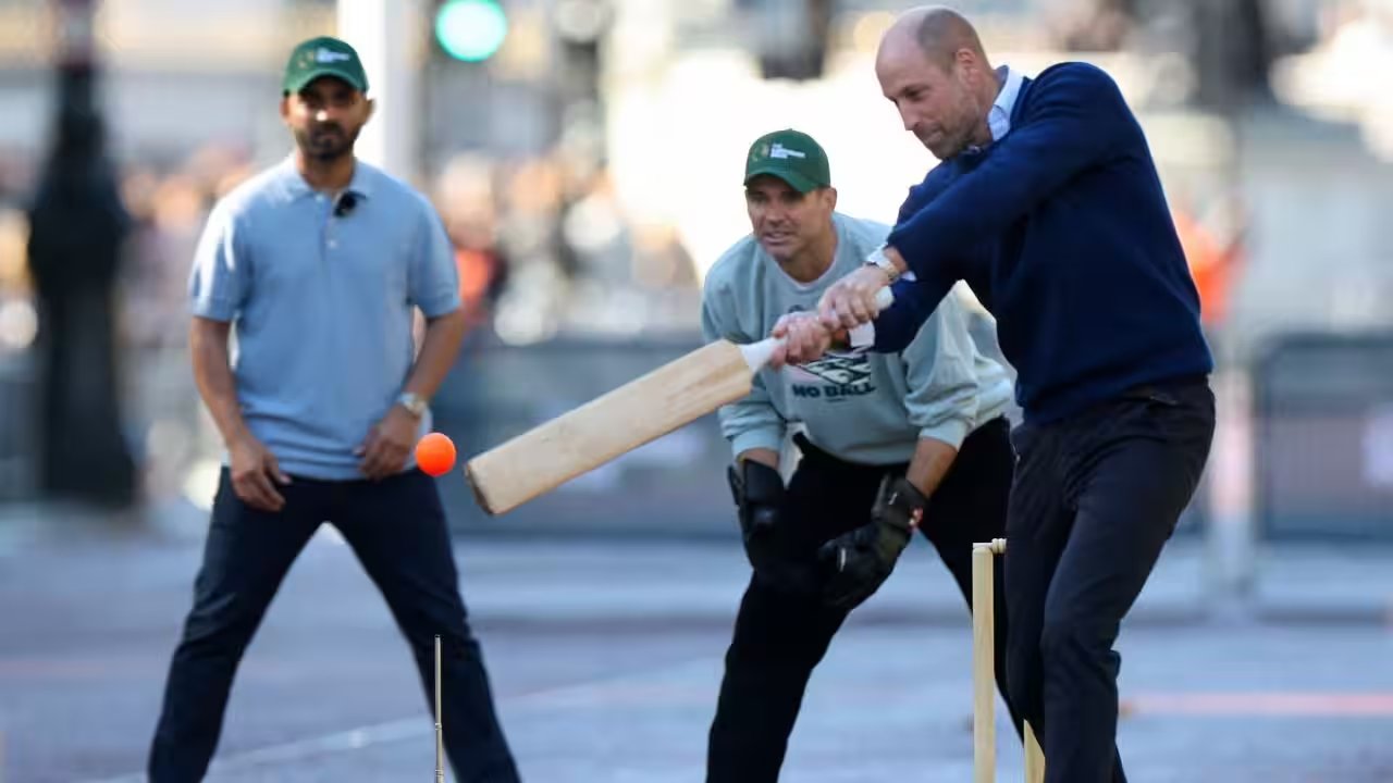 Prince William Scores 0 as Ganguly, Rahane Play Tennis‑Ball Cricket on The Mall
