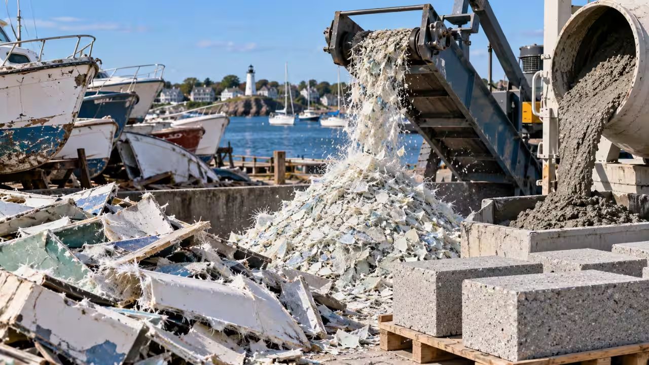 Rhode Island Pilot Recycles 80 Tons of Fiberglass Boats into Cement