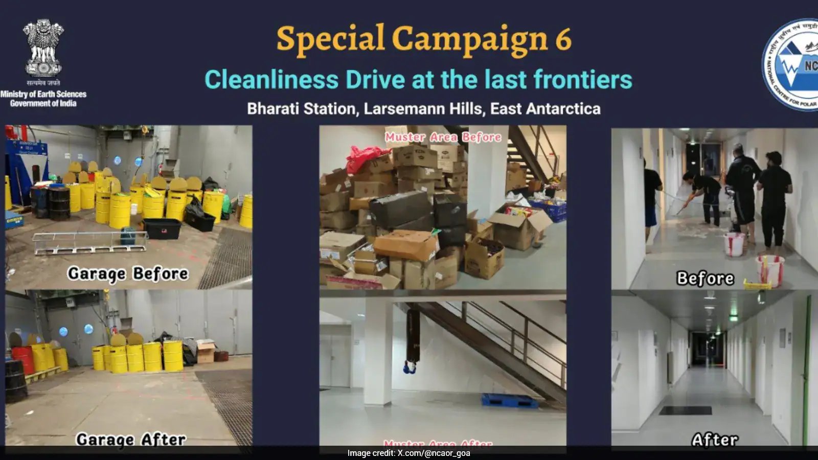 India Launches Swachh Bharat Drive At Maitri, Bharati Amid -48 Degrees Cold