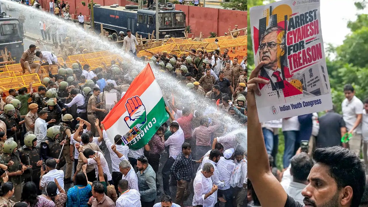 Congress Protesters Demand Sacking of CEC Gyanesh Kumar After Vote Chori Allegations