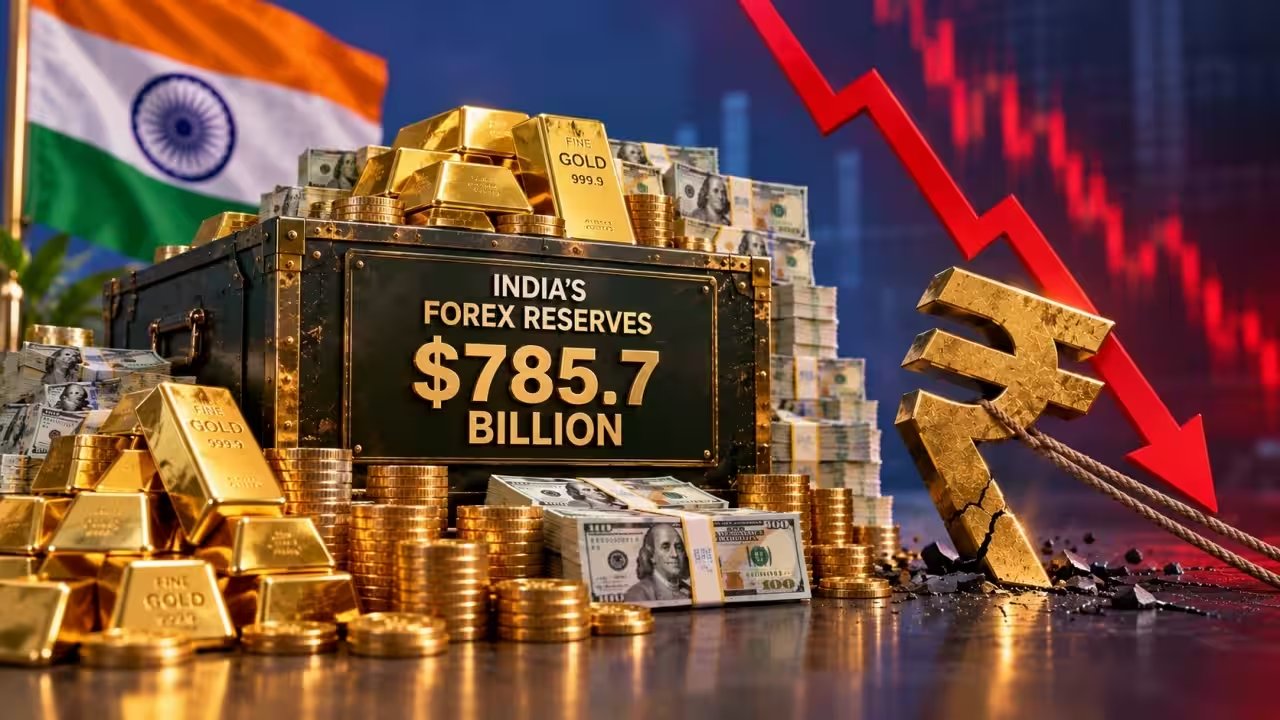 RBI's $785.71 billion Forex Reserves Soar, Rupee Stuck at 95.8