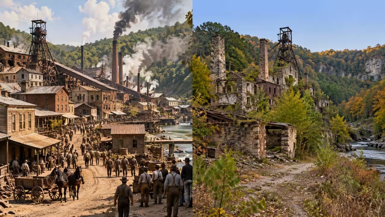 Rush, Arkansas, Drops from 3,000 to 344 Residents as Zinc Boom Ends in 1920