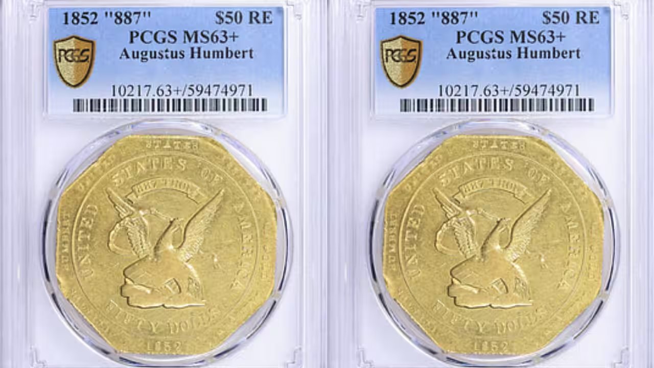 GreatCollections Auction Sells 1852 California Gold $50 Humbert Coin for $367,875