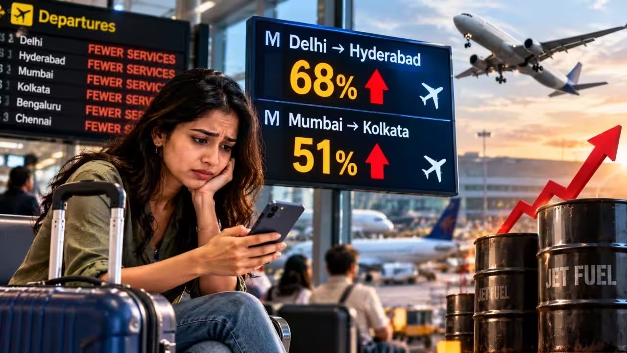 IndiGo Raises Fuel Surcharge by Up to ₹350 as Delhi‑Hyderabad Fares Jump 68%