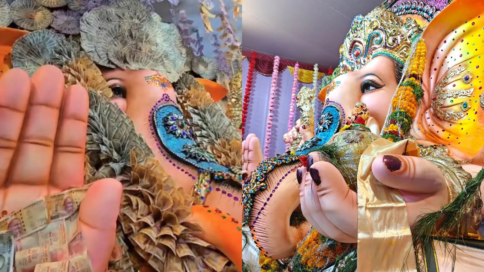 Palvancha's Ganesh Idols Decked With ₹2.9 Crore in Currency Notes