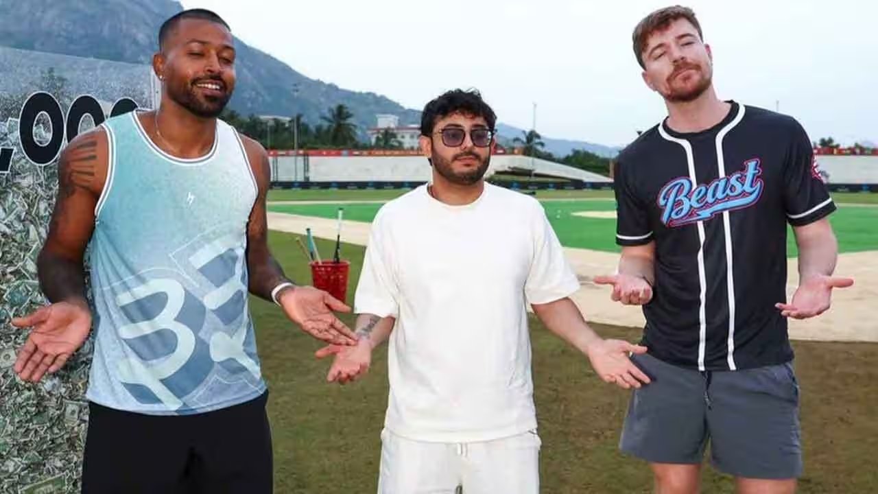 Pandya Celebrates India’s 10‑Wicket T20 World Cup Win With MrBeast and CarryMinati
