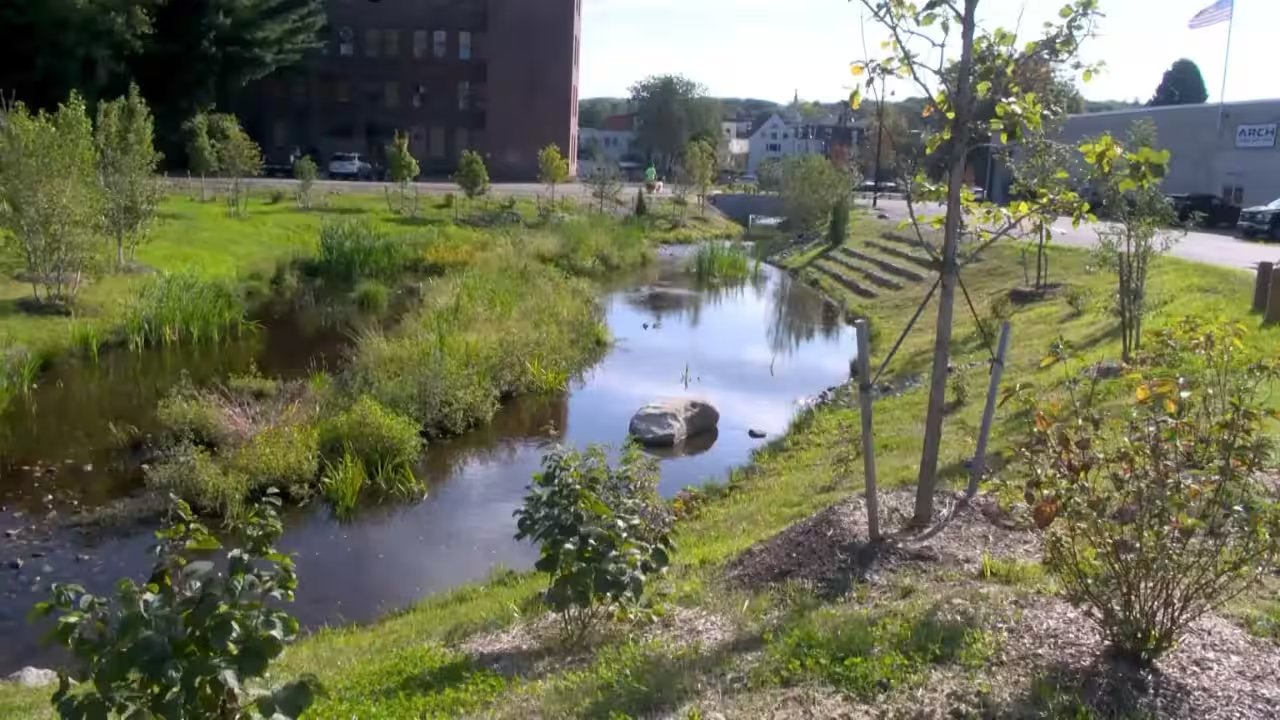 Athol, Massachusetts, Unveils 500‑ft Mill Brook, Replaces 53,000‑sq‑ft Asphalt