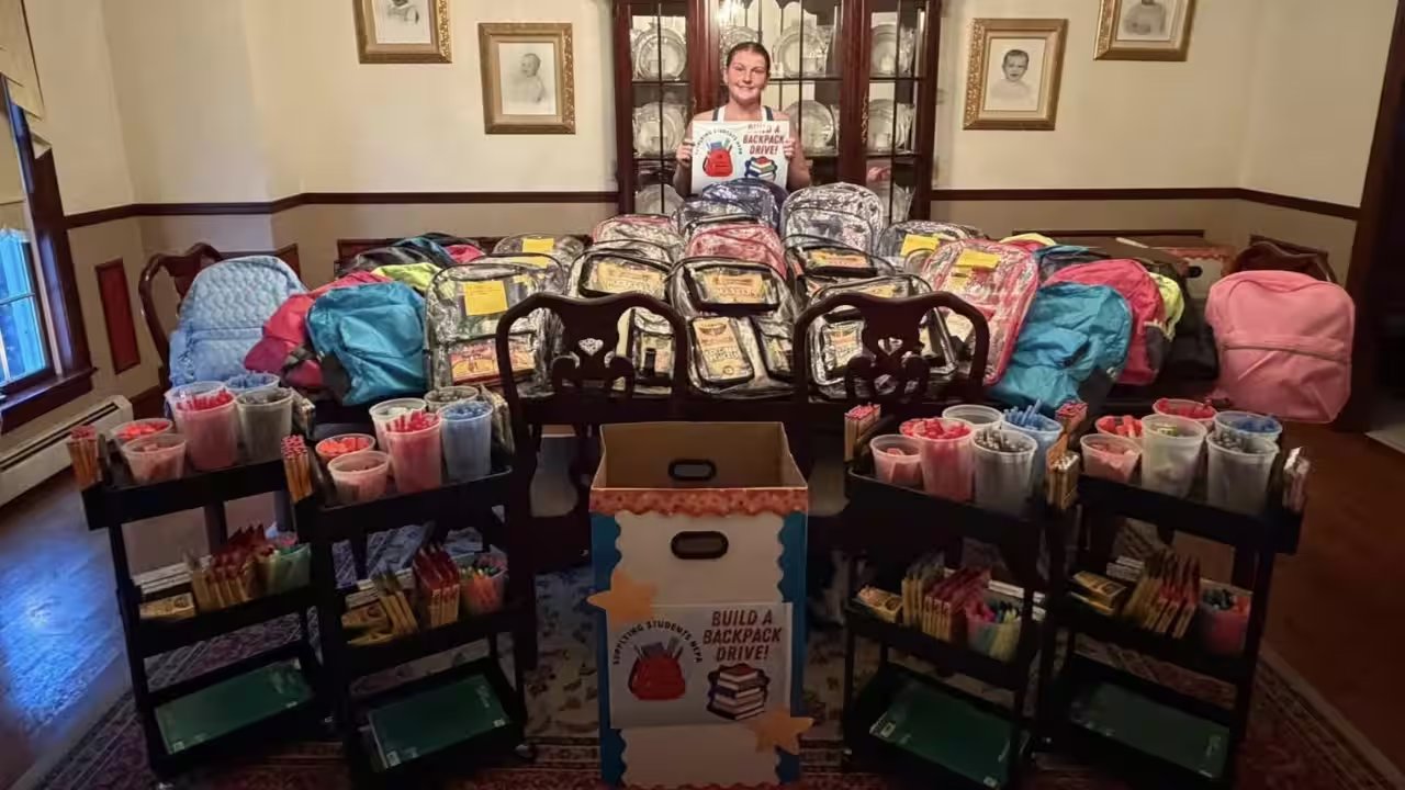 Annie McIntyre Gathers 60 Backpacks for Seven Schools in Lackawanna County