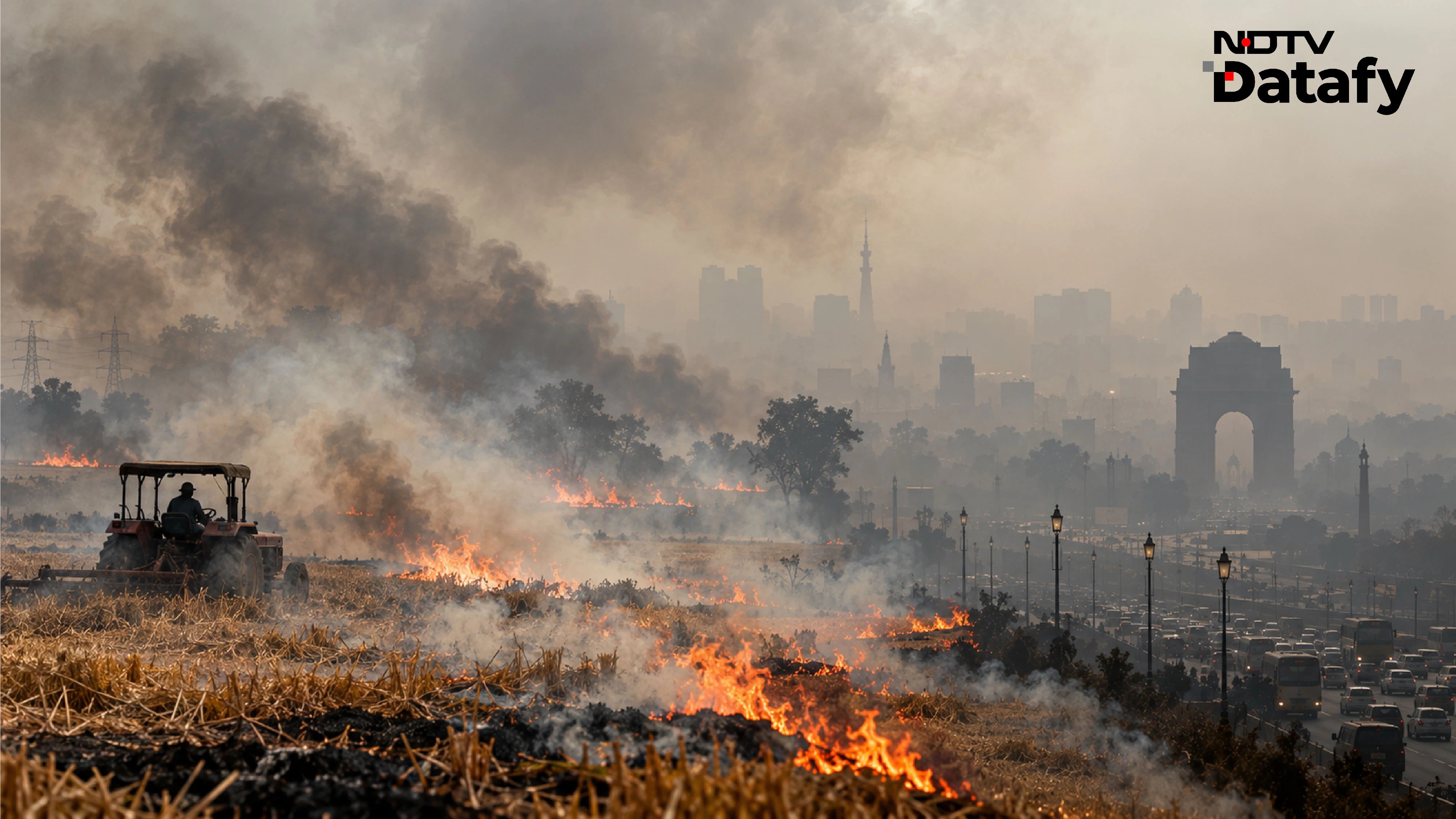 Farm Fires Add 11% to Delhi’s PM2.5 Levels, Heightening Respiratory Risks