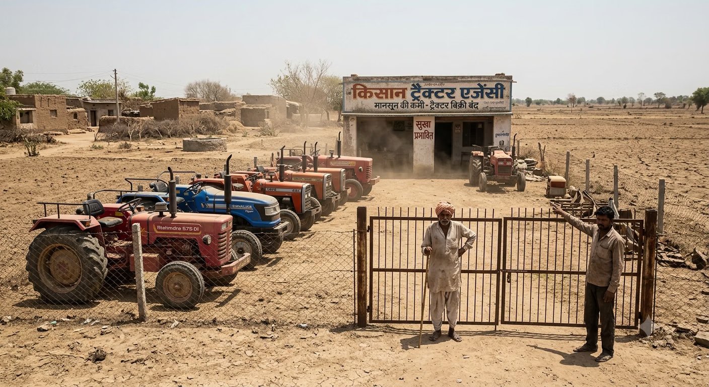 India's Tractor Market Declines 18% in Dispatches, Retail Registrations Rise 13.8%