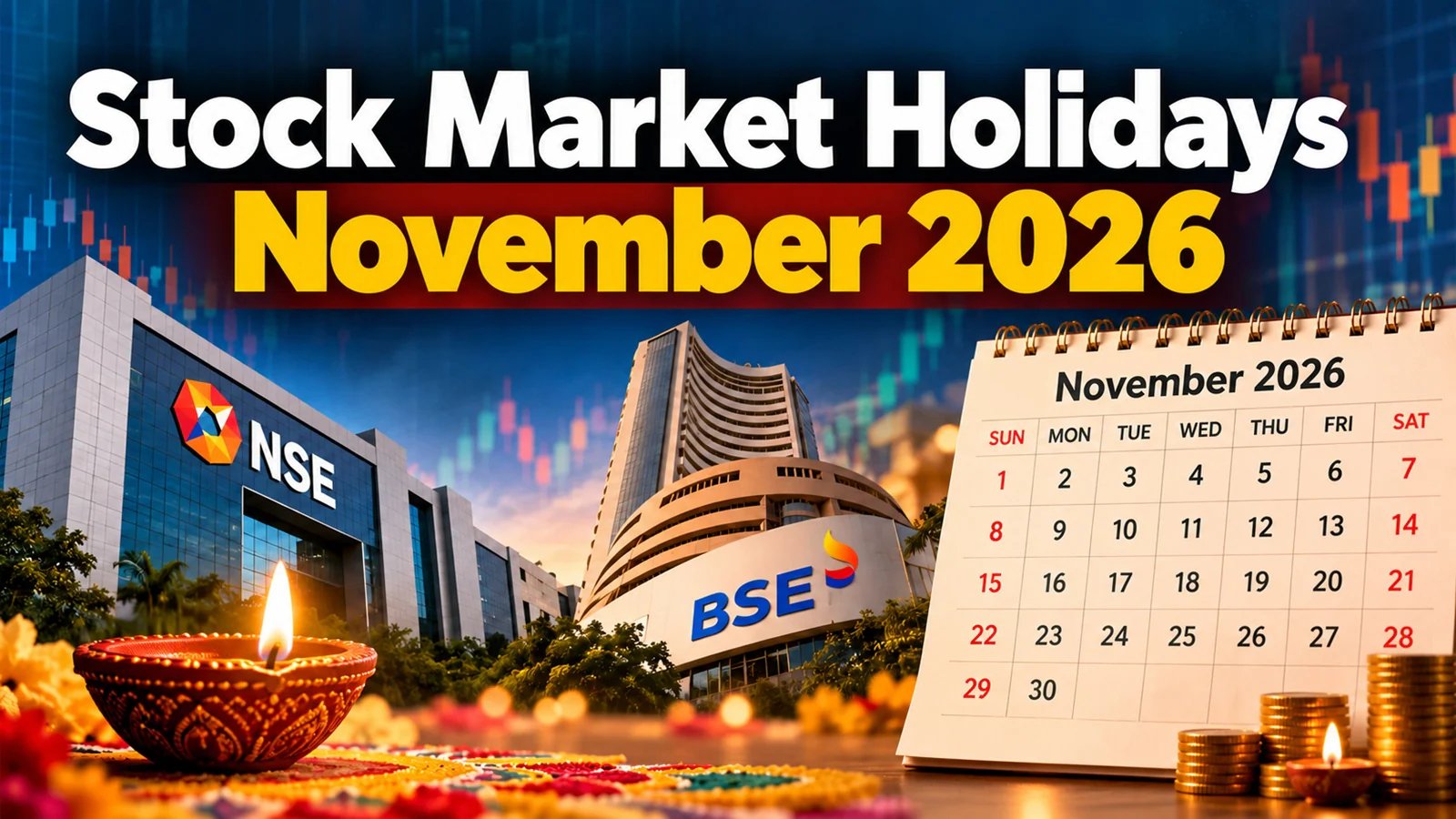 NSE, BSE November 2026: Two Weekday Holidays, One Muhurat Trading Session