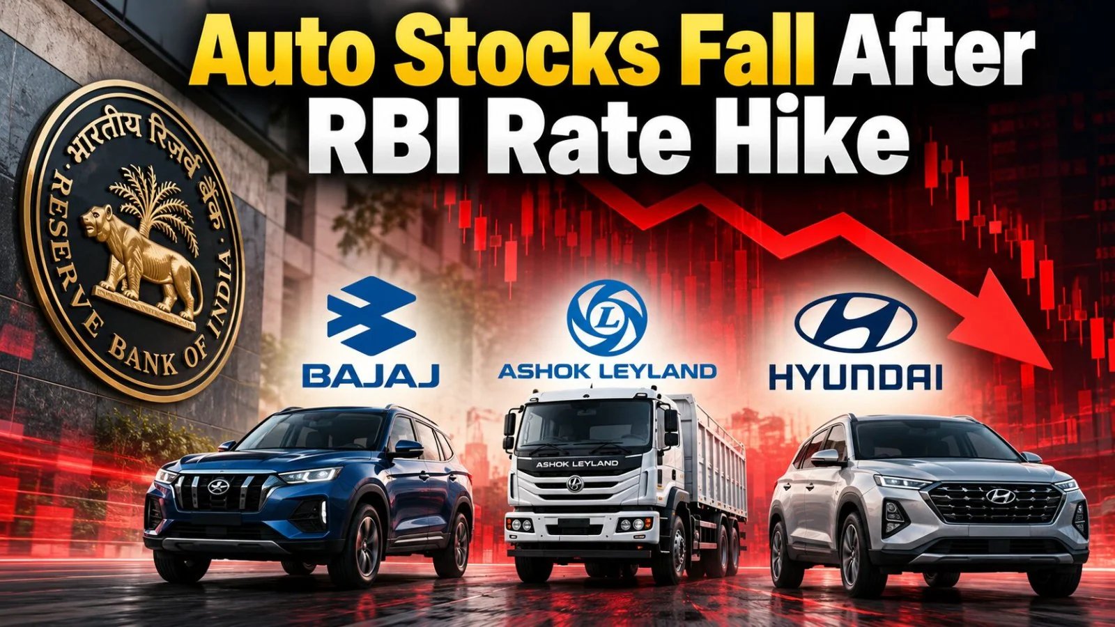 Bajaj Auto Shares Slide 2.5% After RBI's 25 Basis Point Rate Hike