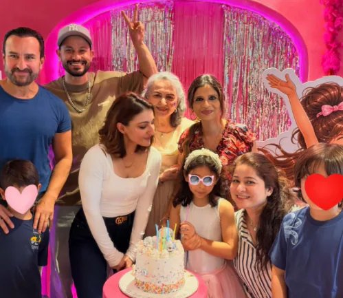 Saif Ali Khan & Sharmila Tagore Light Up Inaaya’s 9th Disco Birthday