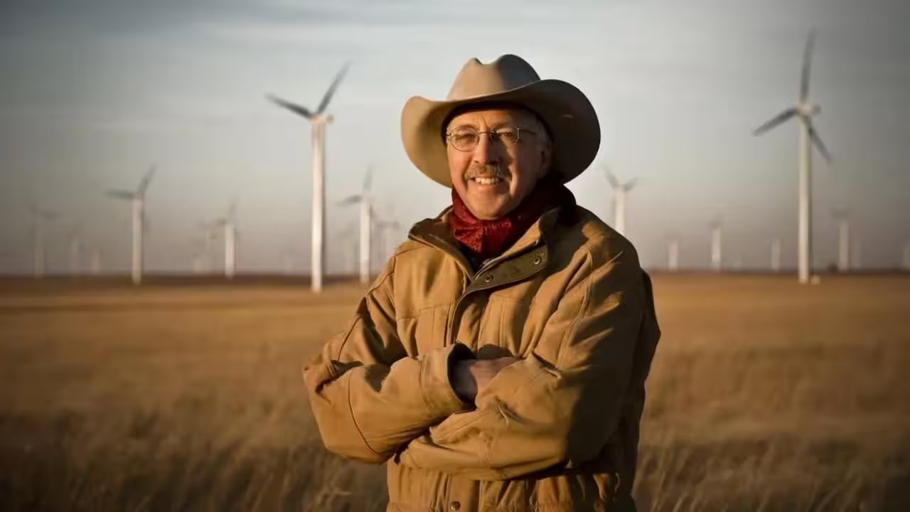 Kansas Rancher Peter Ferrell Earns Half Income From 50 Wind Turbines