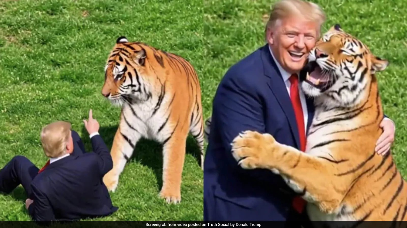 Trump Shares AI Video of Tiger Fight Days After UK Zoo Attack