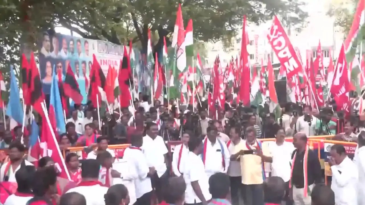TVK Joins INDIA Bloc Protest, Demands CEC Resignation in Chennai