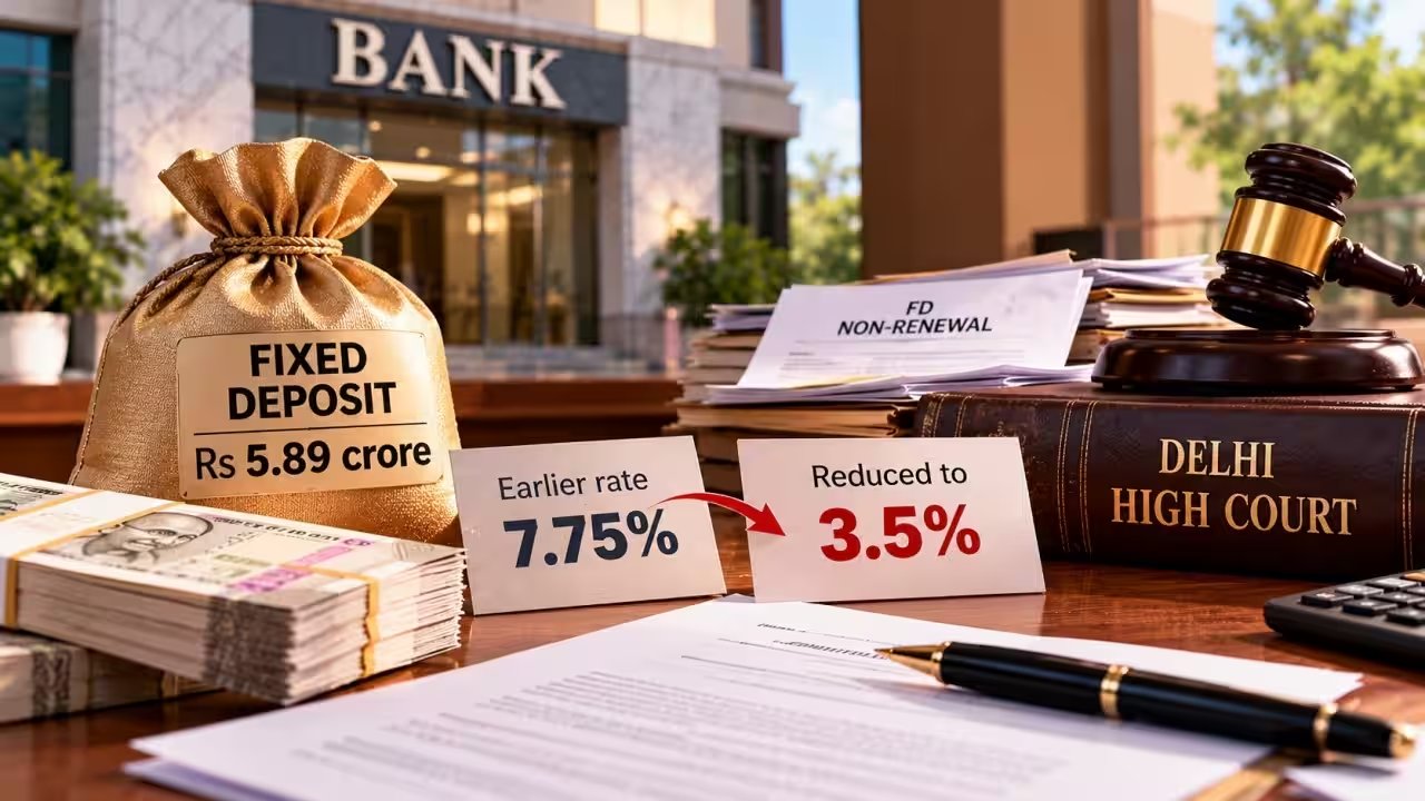 Delhi High Court Orders Bank to Return 7.75% Interest on ₹5.89-Crore FD