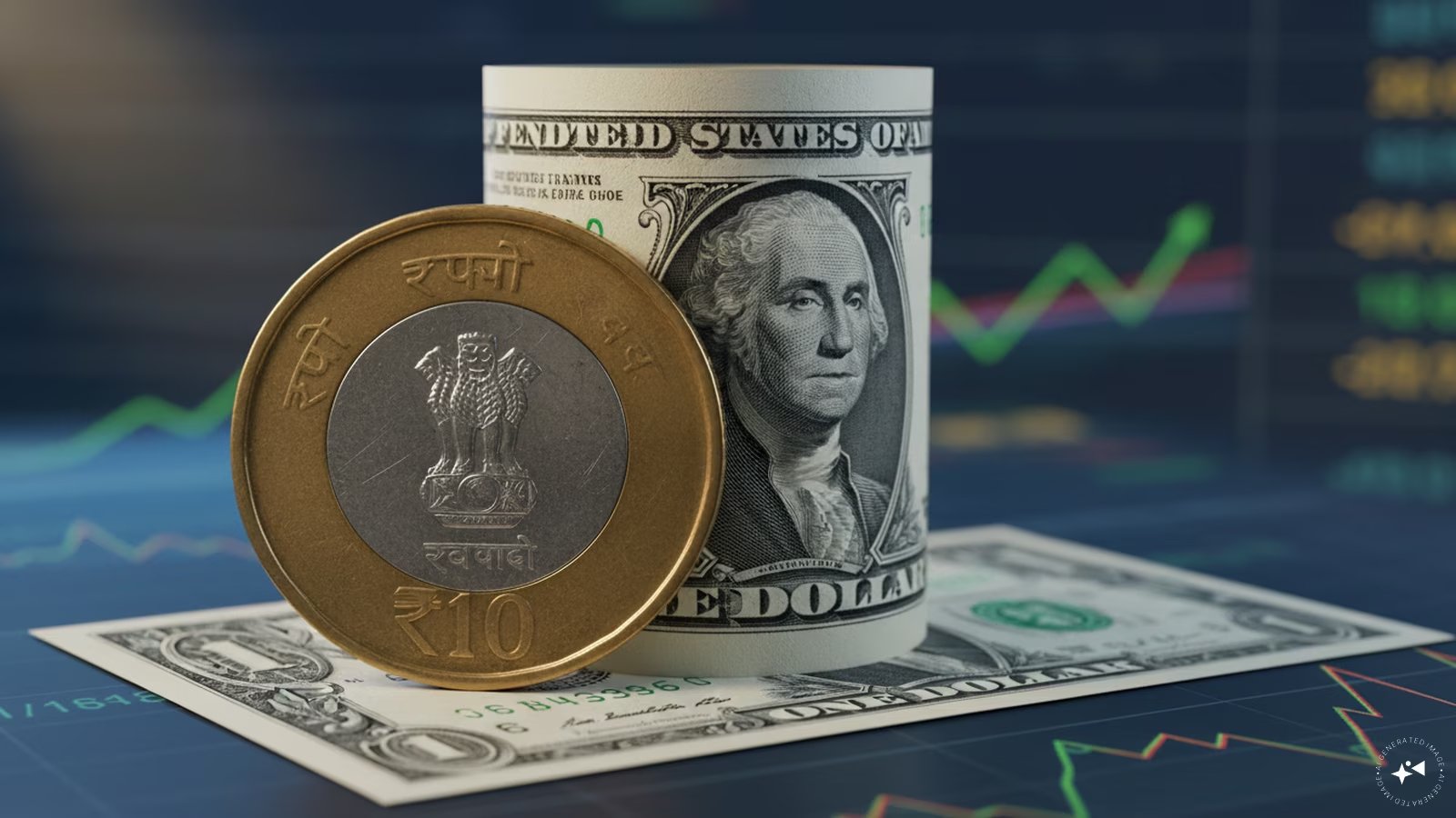 Indian Rupee Gains 10 Paise, Holds Above ₹96 Barrier Amid Oil & Fed Moves