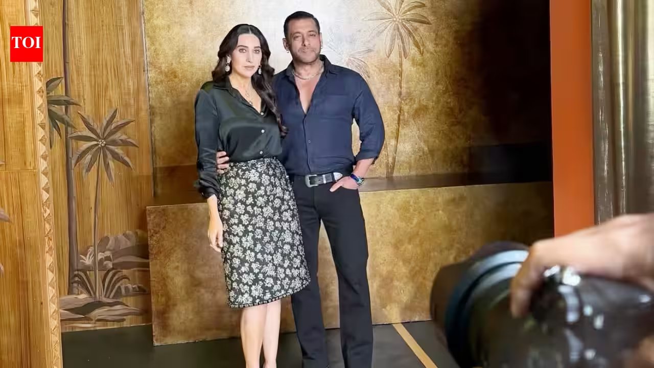 How Karisma Kapoor Turned a Black Shirt into Evening Glam with Sabyasachi Skirt and Luxe Jewelry