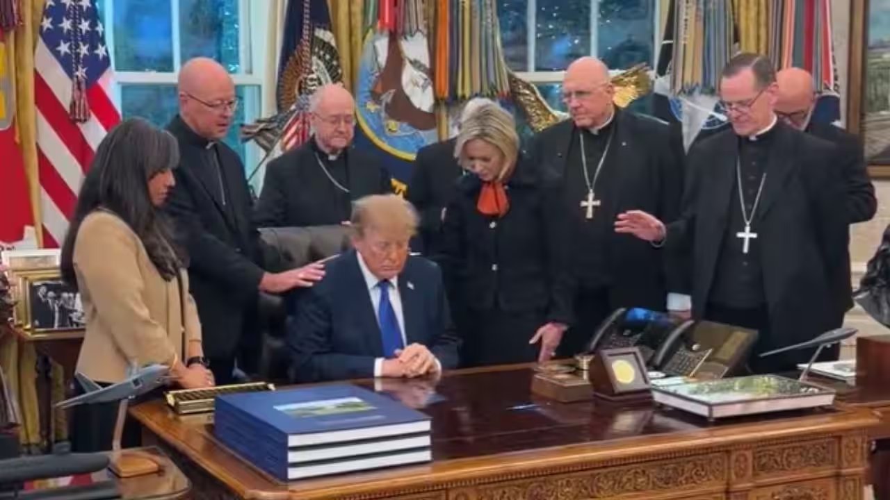 Archbishop Jeffrey Grob Apologizes for Trump Oval Office Prayer, Calls It Manipulated