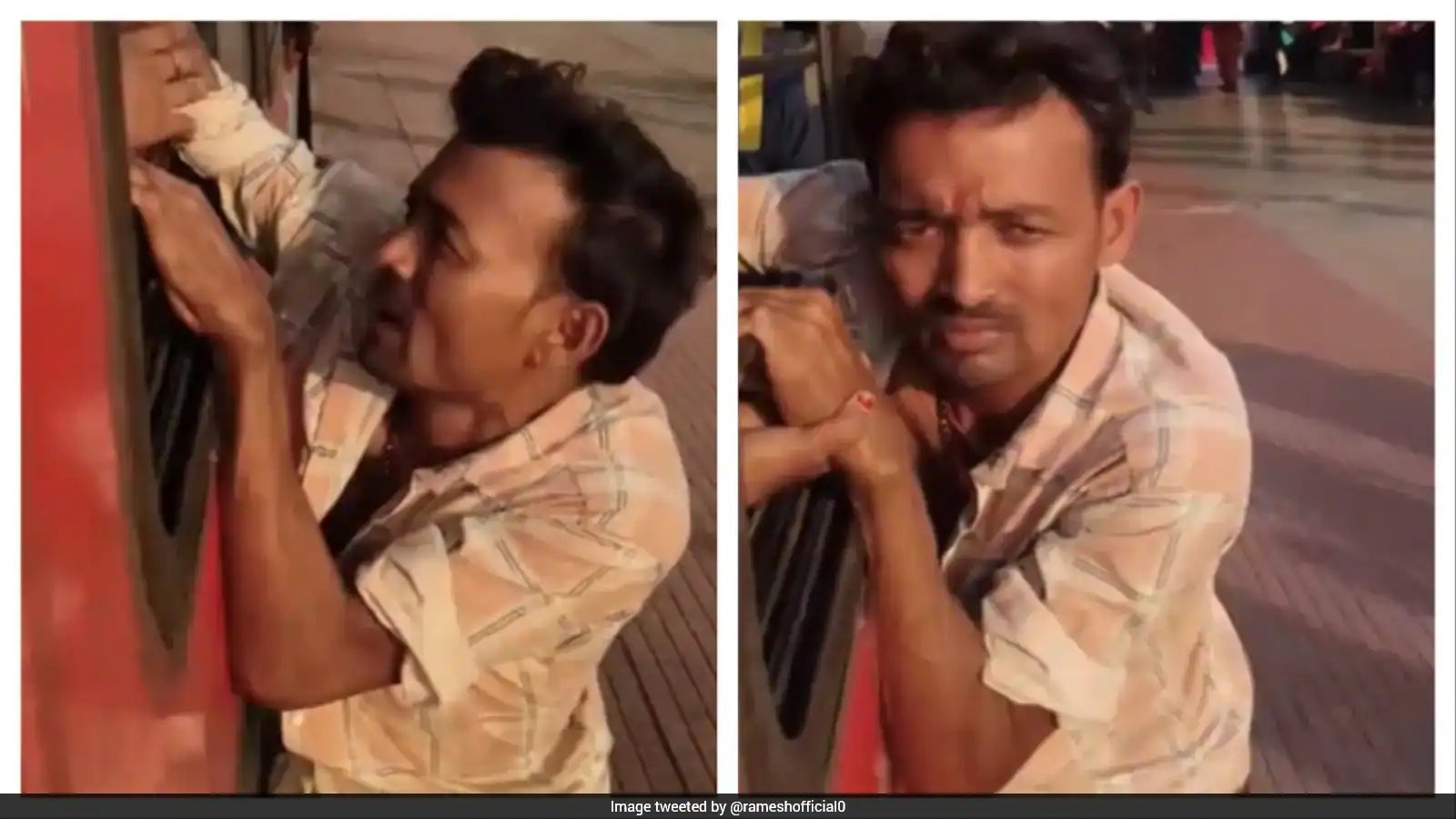Shivnarayanpur Train Passengers Detain Phone Thief Outside Moving Coach