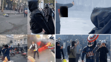 Captain America Resists Police Water Cannons Amid 500,000‑Strong Marseille Protest