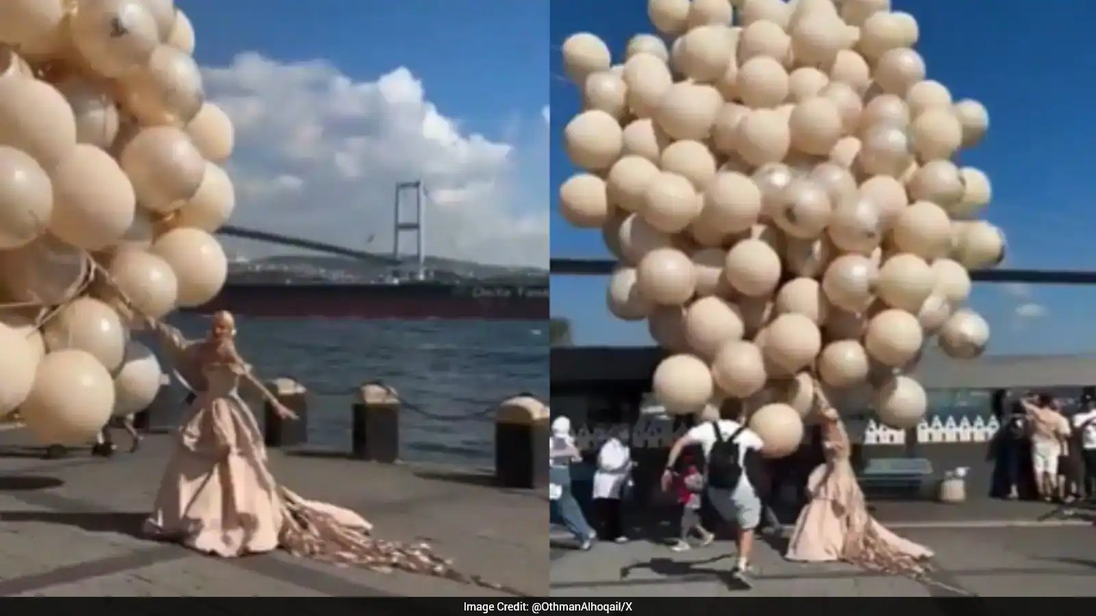 Istanbul Bride Nearly Lifted by Giant Balloons During Wedding Photoshoot on Oct. 26