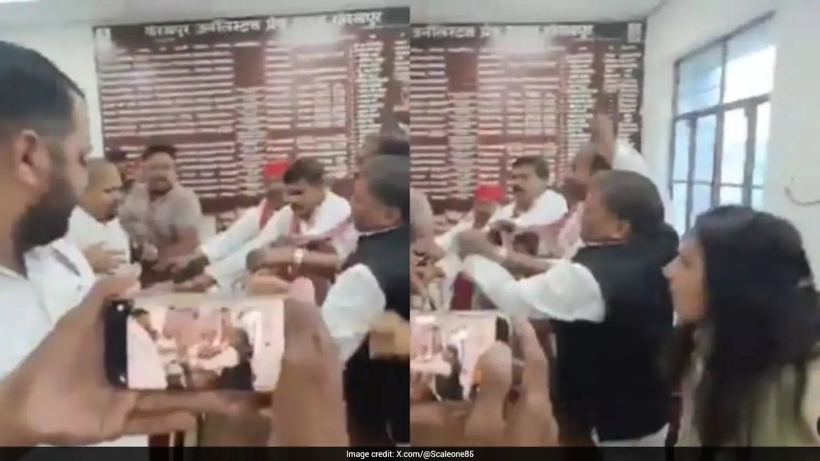 Anshuman Singh Slapped by Kamlesh Singh During Gorakhpur Samajwadi Party Press Conference