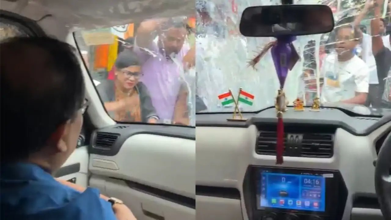 Kunal Ghosh's Car Attacked by BJP Mob; Eggs and Bricks Smash Windshield in Uttarpara