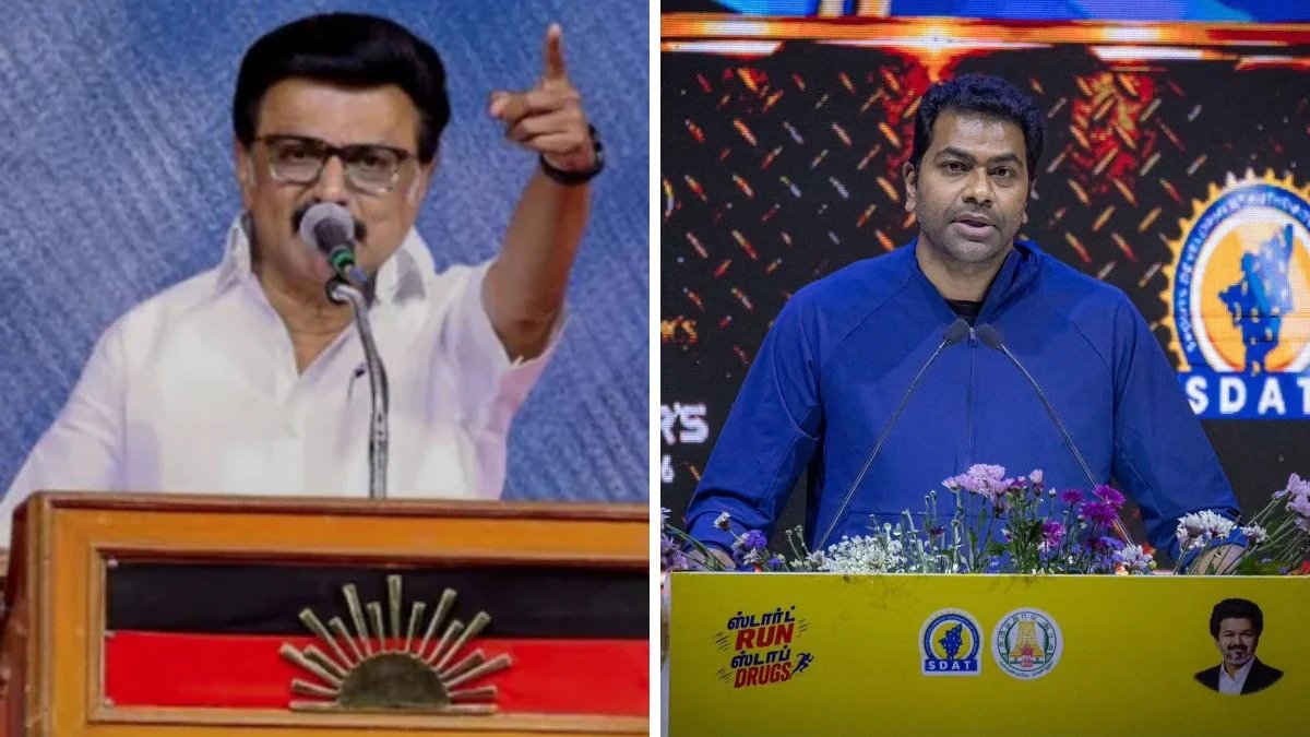 MK Stalin Claims 300-Crore Periyar Library Credit; TVK Minister Fires Back in Coimbatore